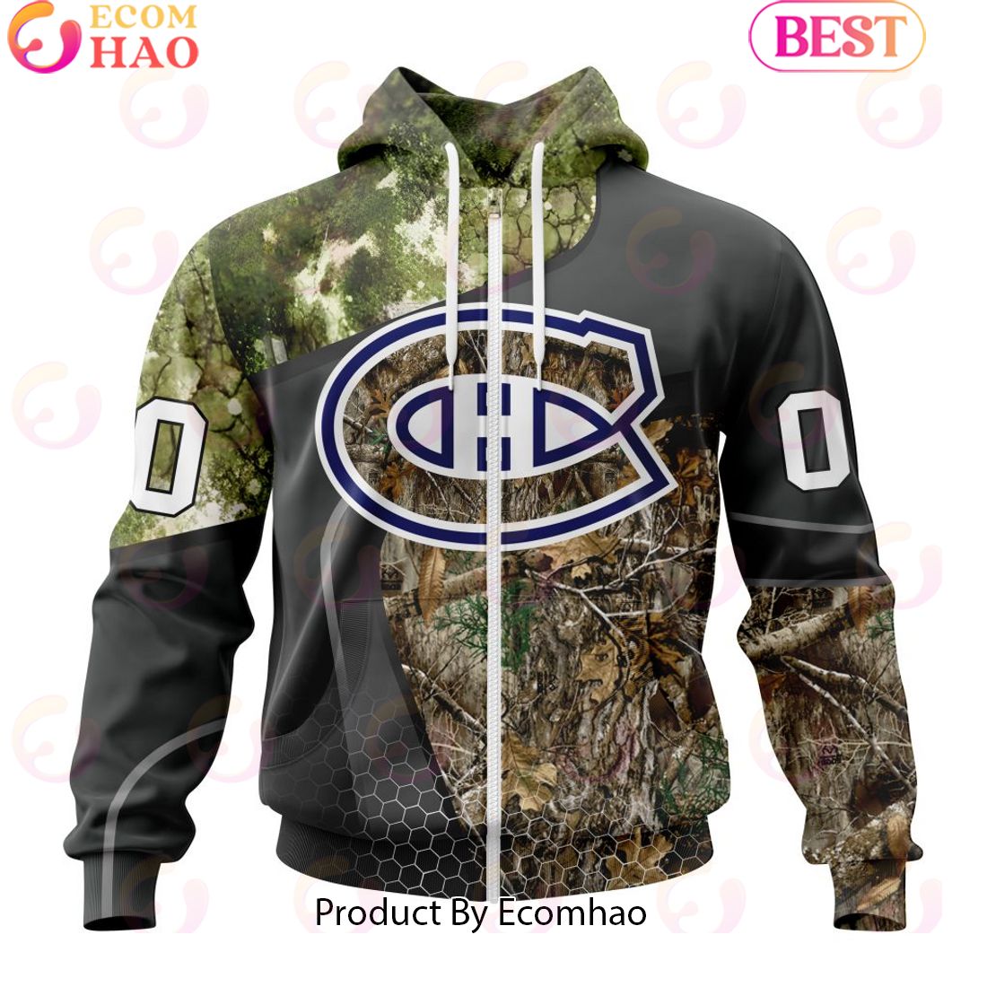 Personalized NHL Montreal Canadiens Special Hunting Camo Design Full Printed Hoodie