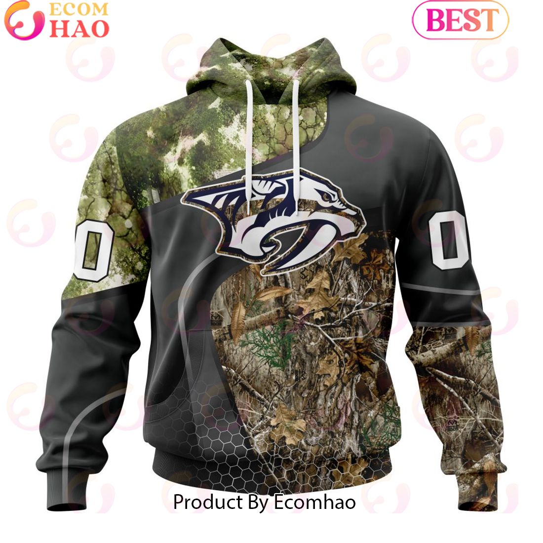 Personalized NHL Pittsburgh Penguins Special Hunting Camo Design Full Printed Hoodie