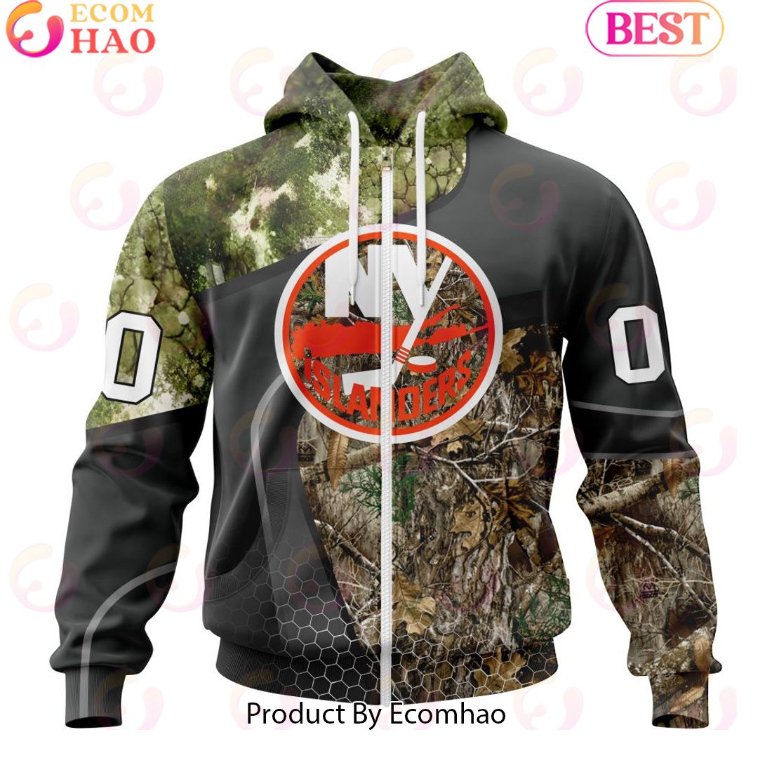 Personalized NHL New York Islanders Special Hunting Camo Design Full Printed Hoodie