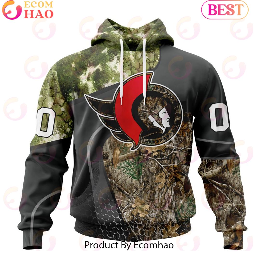 Personalized NHL Ottawa Senators Special Hunting Camo Design Full Printed Hoodie