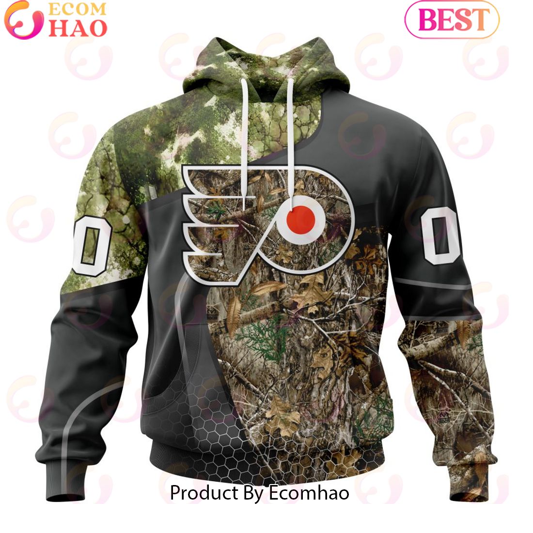 Personalized NHL Philadelphia Flyers Special Hunting Camo Design Full Printed Hoodie