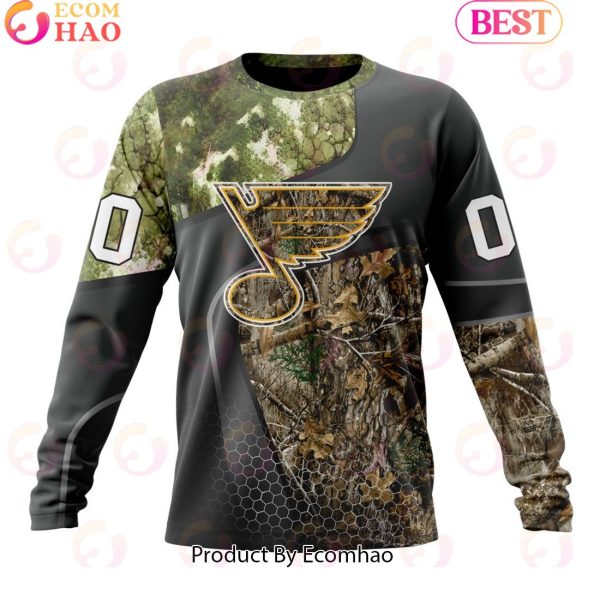 Personalized NHL St. Louis Blues Special Hunting Camo Design Full Printed Hoodie