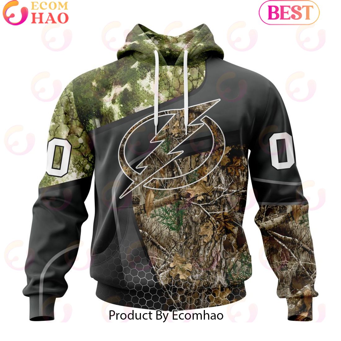 Personalized NHL Tampa Bay Lightning Special Hunting Camo Design Full Printed Hoodie