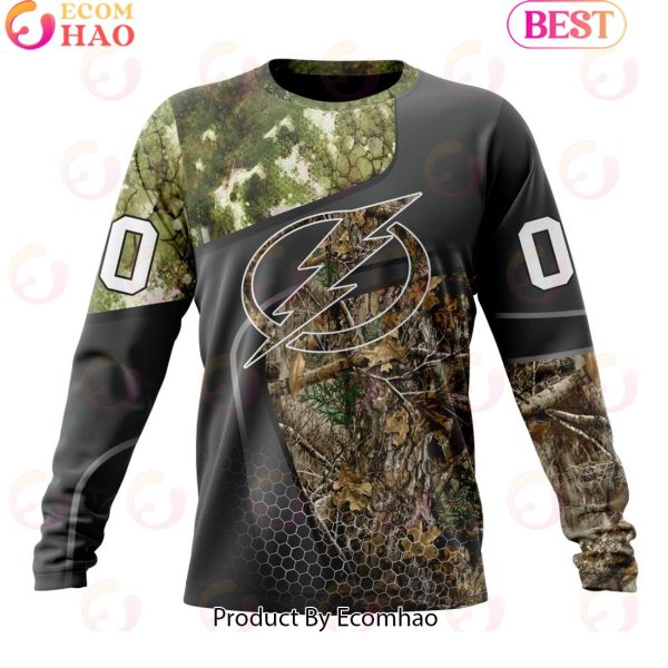 Personalized NHL Tampa Bay Lightning Special Hunting Camo Design Full Printed Hoodie