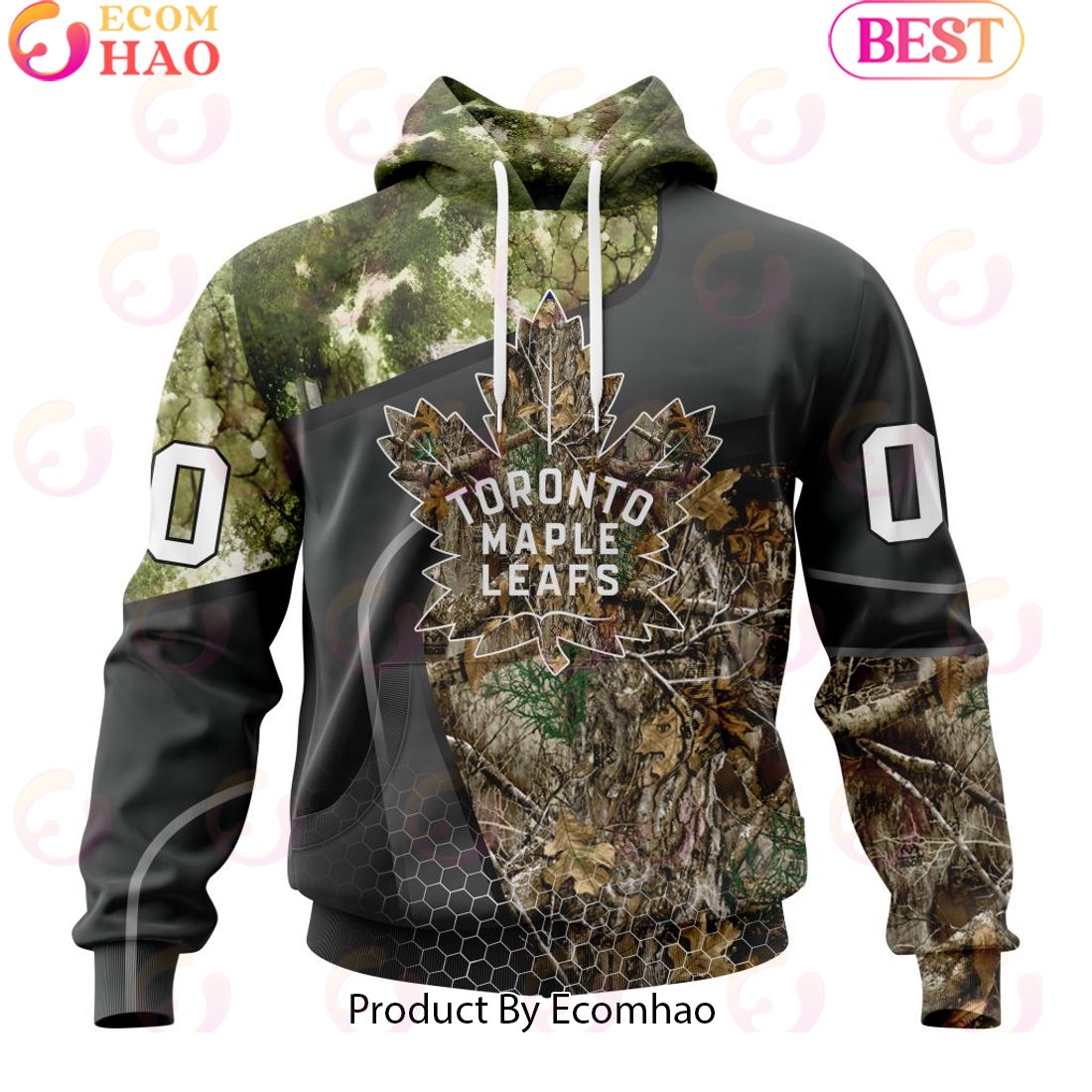 Personalized NHL Toronto Maple Leafs Special Hunting Camo Design Full Printed Hoodie