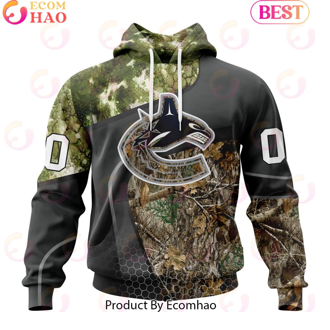 Personalized NHL Seattle Kraken Special Hunting Camo Design Full Printed Hoodie