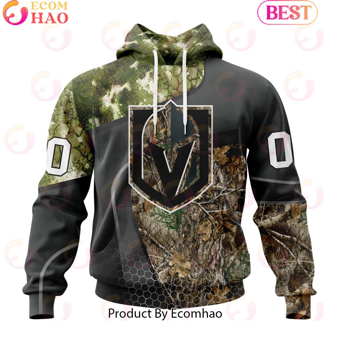 Personalized NHL Vegas Golden Knights Special Hunting Camo Design Full Printed Hoodie