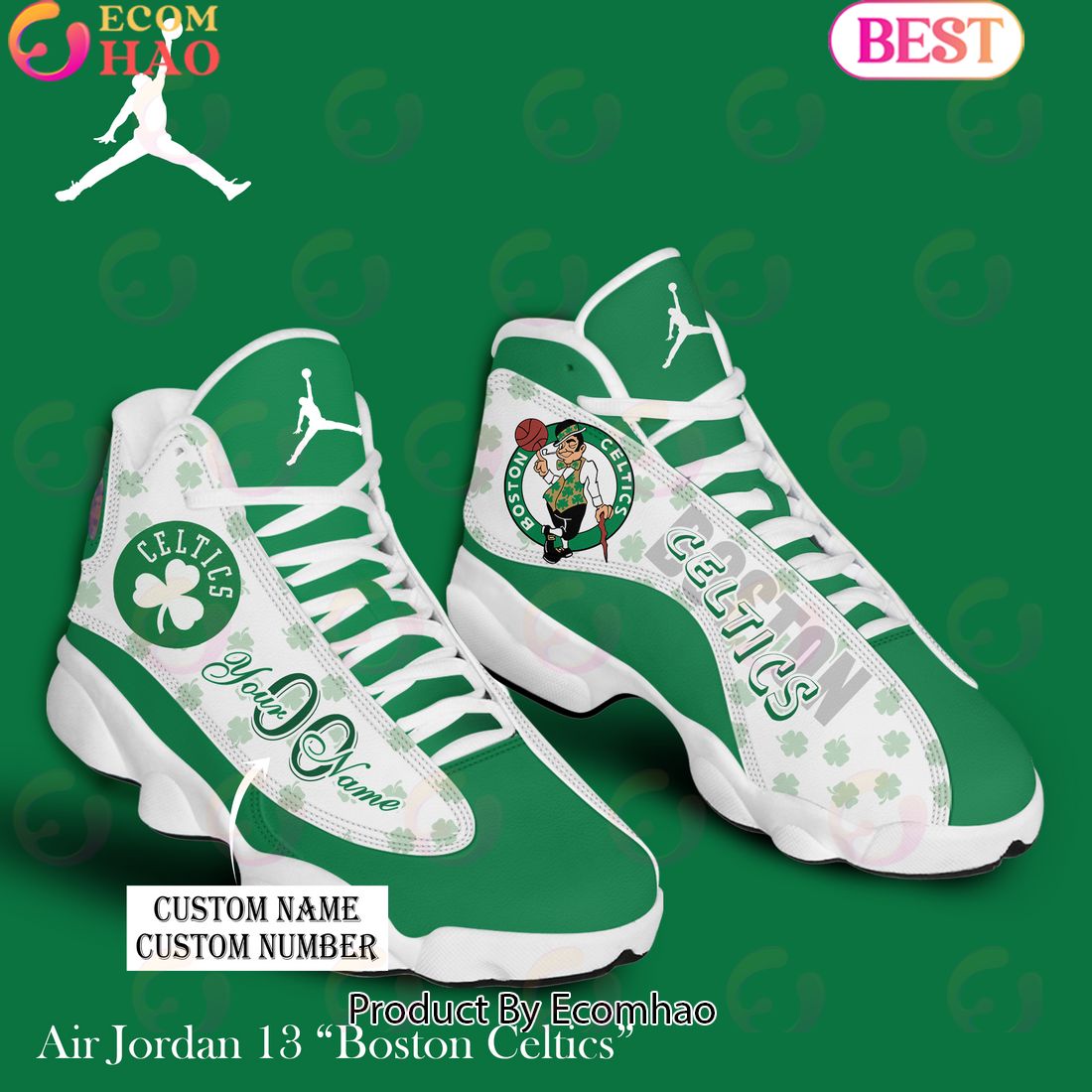 NBA Boston Celtics Personalized Air Jordan 13 Limited Edition