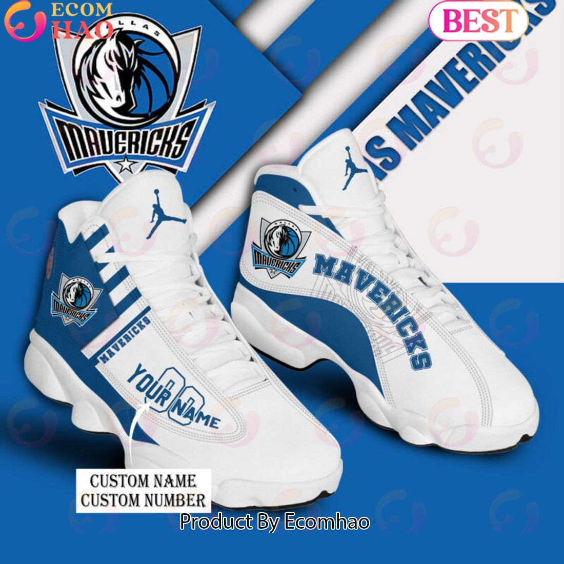 NBA Dallas Mavericks Personalized Name And Number Air Jordan 13