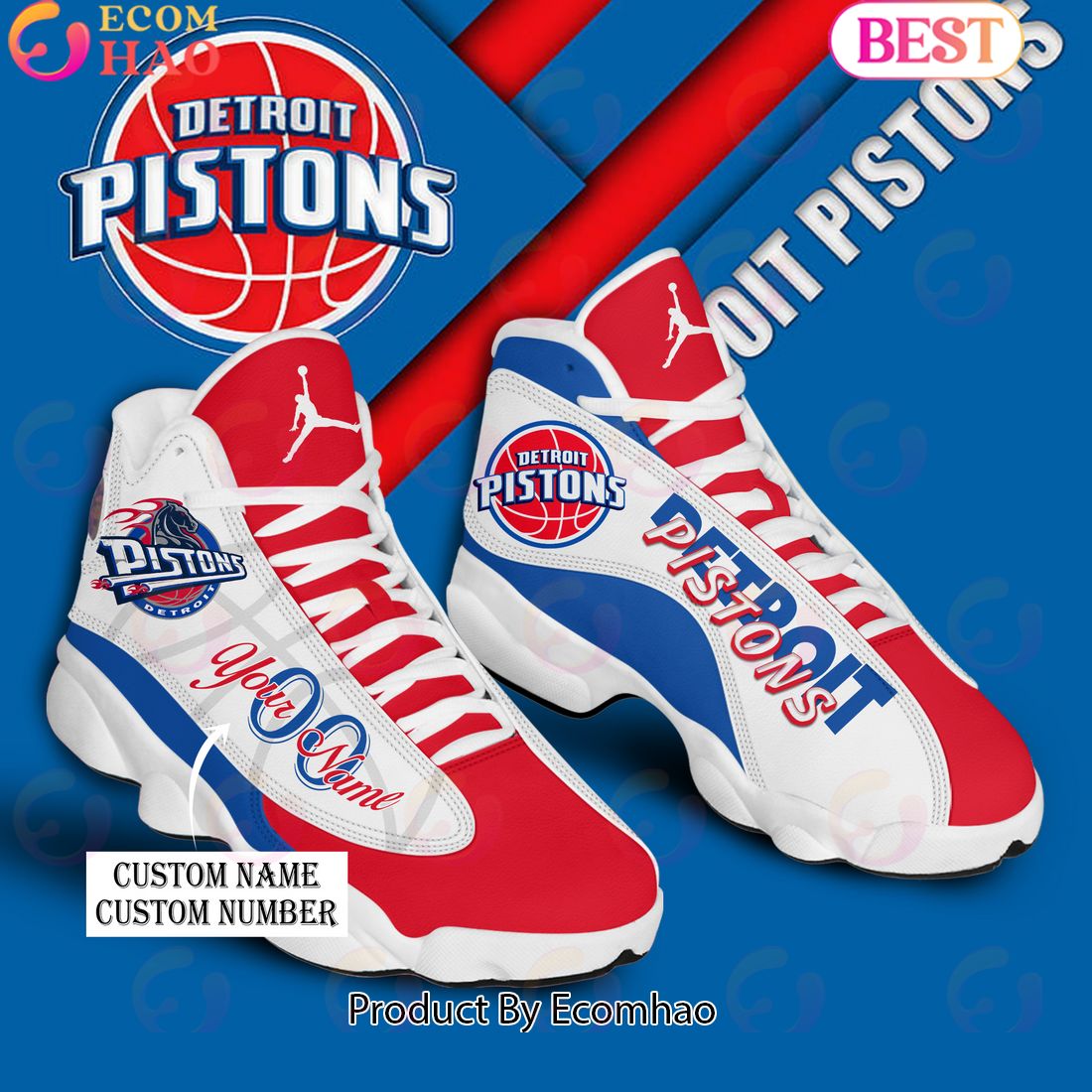 NBA Detroit Pistons Personalized Name And Number Air Jordan 13