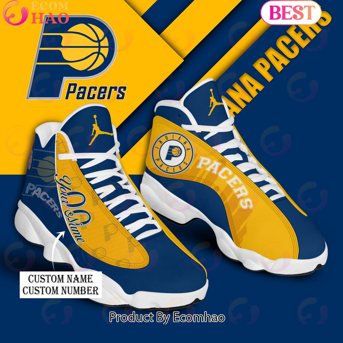 NBA Indiana Pacers Personalized Name And Number Air Jordan 13