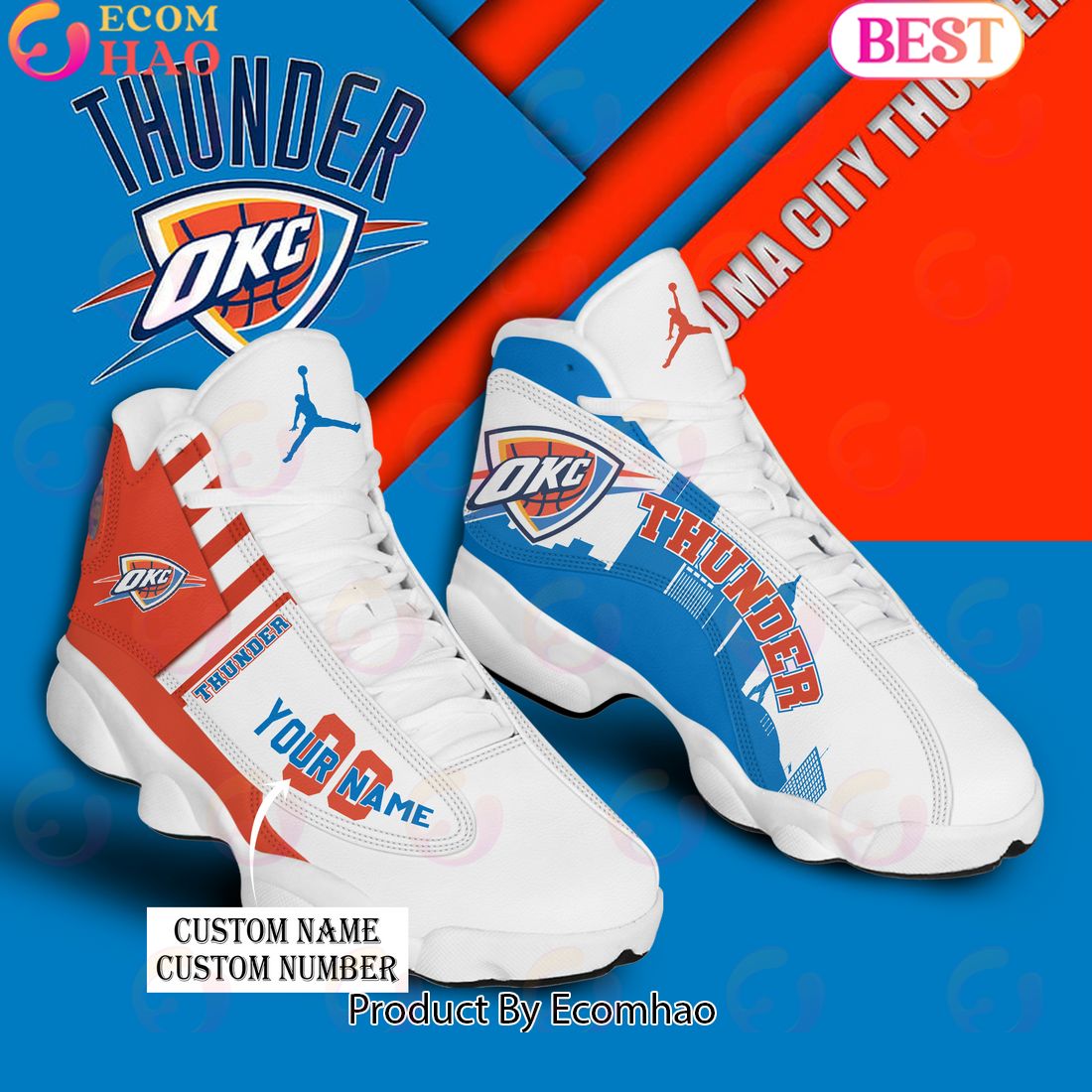 NBA Oklahoma City Thunder Personalized Name And Number Air Jordan 13