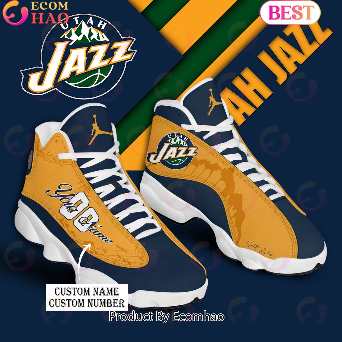 NBA Utah Jazz Personalized Name And Number Air Jordan 13