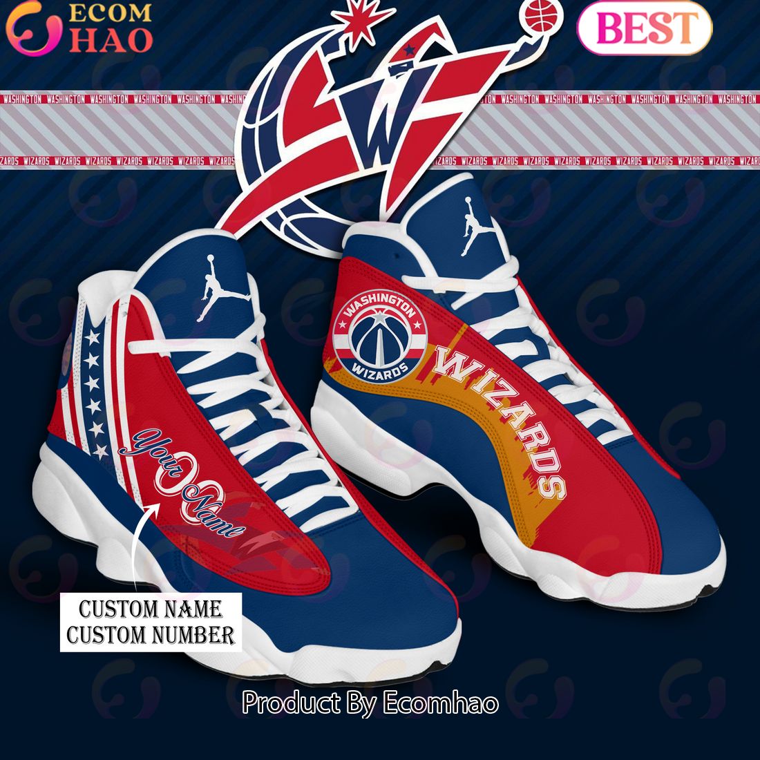 NBA Washington Wizards Personalized Name And Number Air Jordan 13