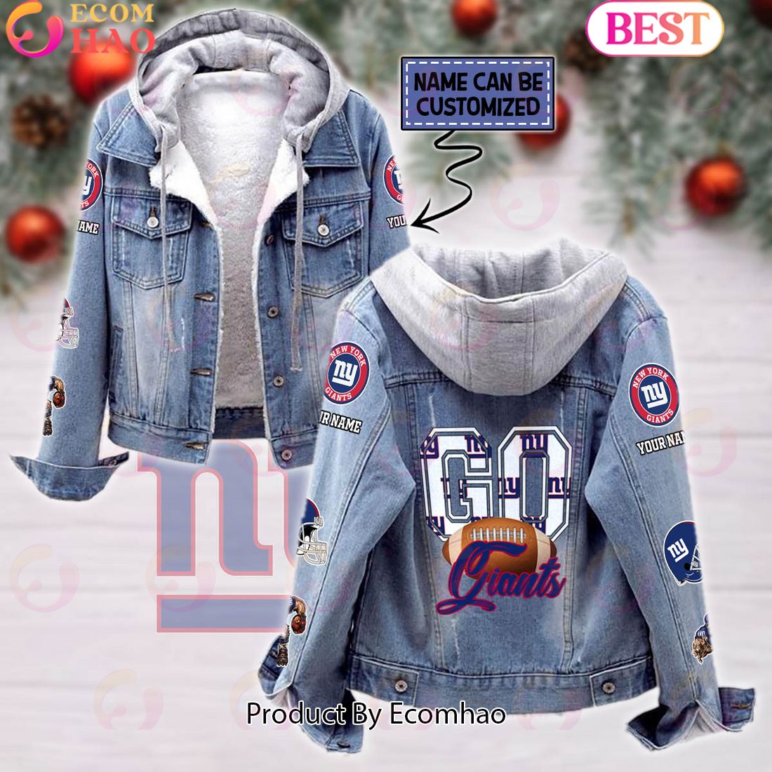 Custom Name Just A Girl Loves Donald Duck Designed Hooded Fleece Denim Jacket