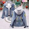 Custom Name Just A Girl Loves Tweety Designed Hooded Fleece Denim Jacket