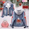 Custom Name Golden Girls Pink Flower Pattern Designed Hooded Denim Jacket