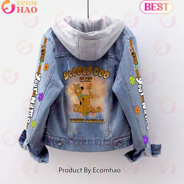 Custom Name Scooby-doo Is My Spirit Animal Designed Hooded Fleece Denim Jacket