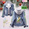 Stitch Pattern Designed Hooded Fleece Denim Jacket