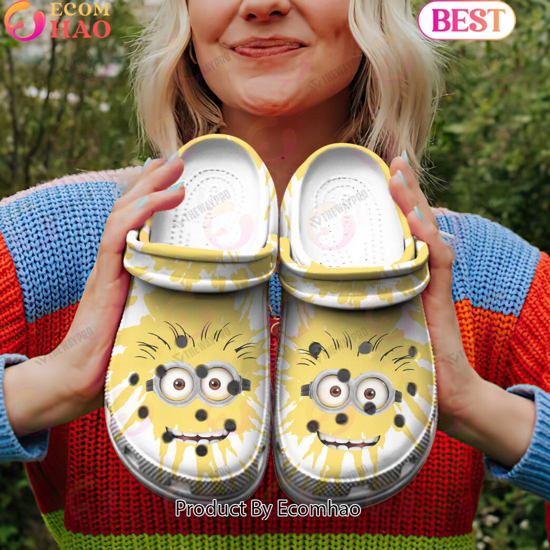 Silly Minion Face Tie Dye Custom Classic Clogs