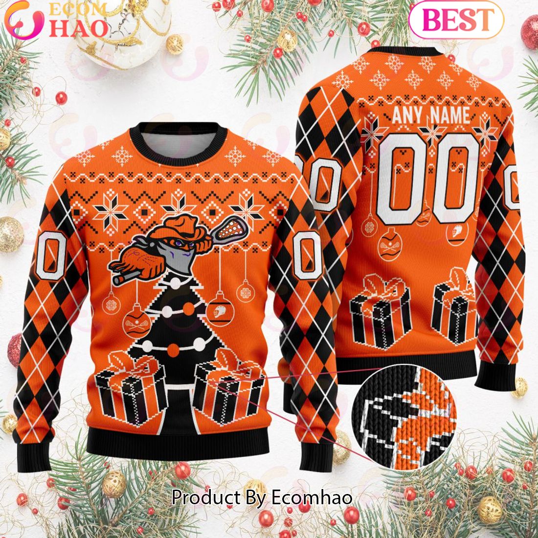 Albany FireWolves Special Design Big Logo Ugly Christmas Sweater