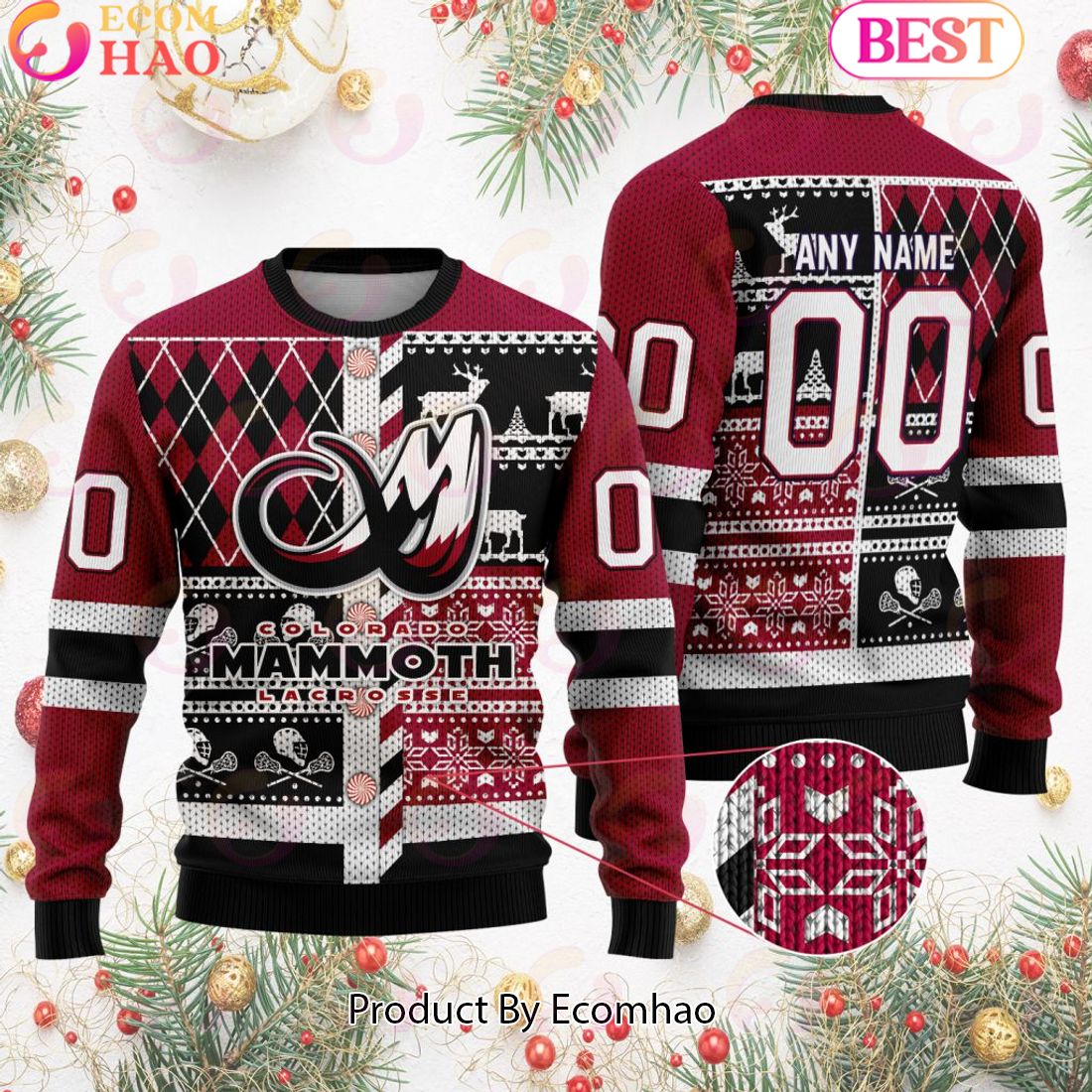 Colorado Mammoth Special Design Big Logo Ugly Christmas Sweater