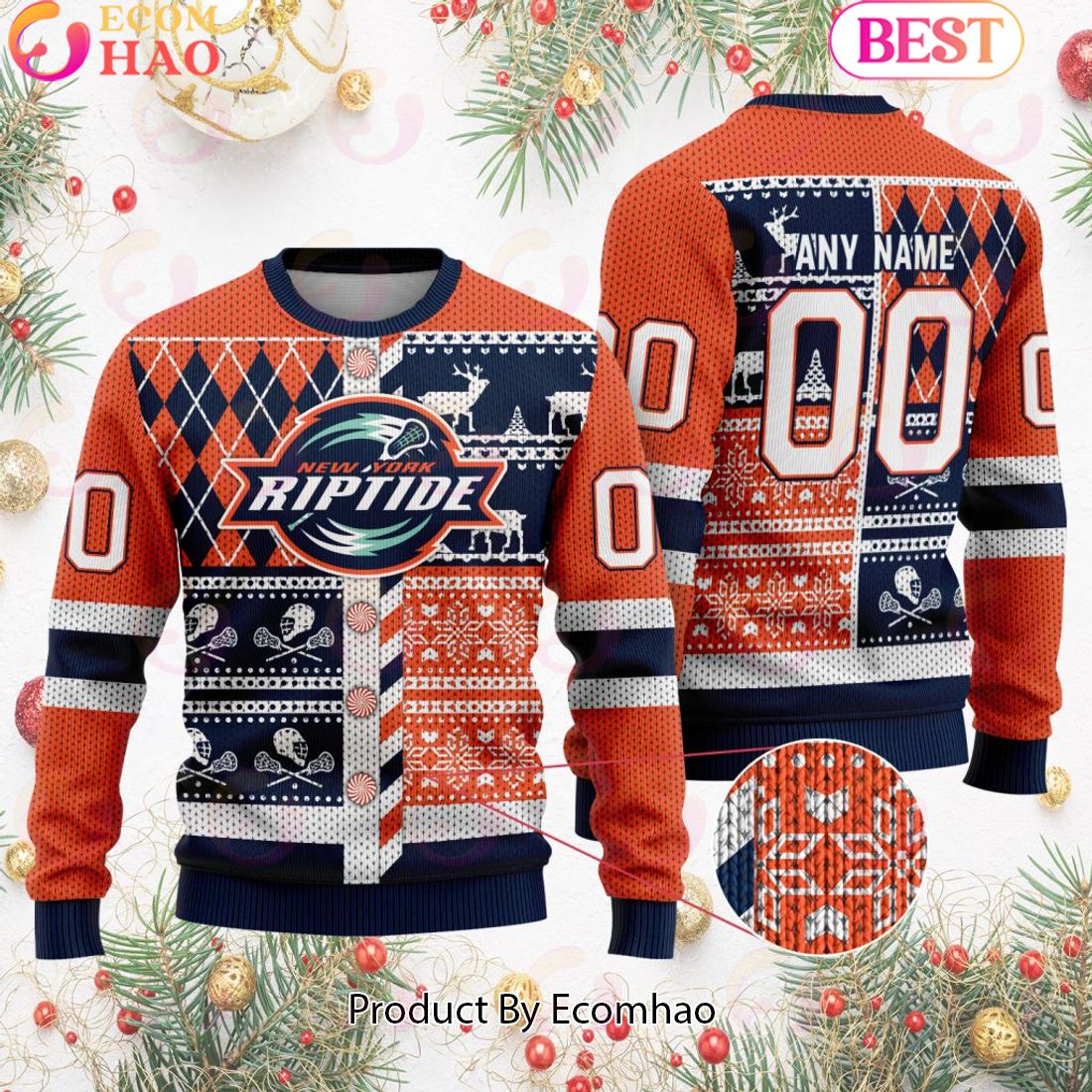 Panther City Lacrosse Club Special Design Merry Matchup Light-Up Ugly Christmas Sweater