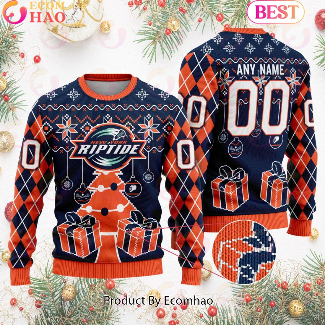 New York Riptide Special Design Merry Matchup Light-Up Ugly Christmas Sweater