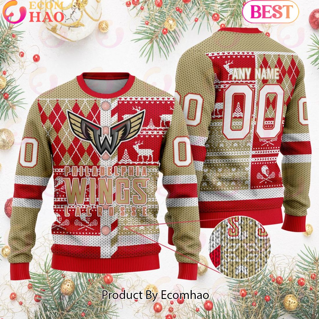 Philadelphia Wings Special Design Big Logo Ugly Christmas Sweater