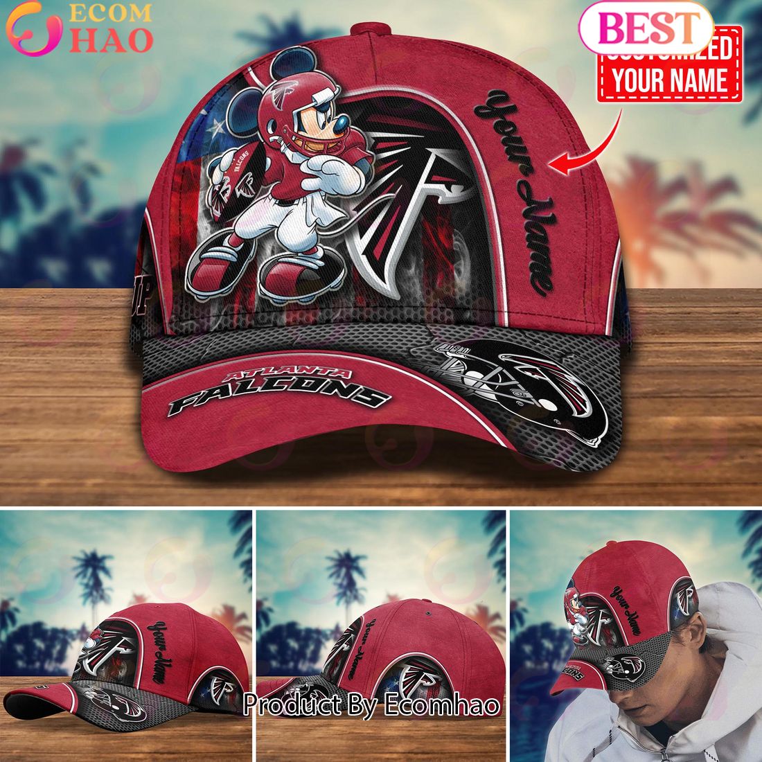 NFL Atlanta Falcons Mickey Cap Trending New Arrivals Custom Cap