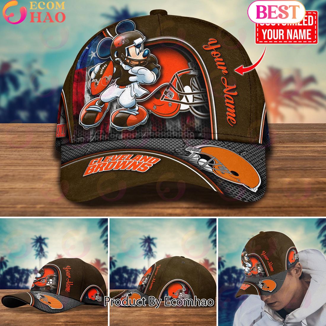 NFL Cleveland Browns Mickey Cap Trending New Arrivals Custom Cap