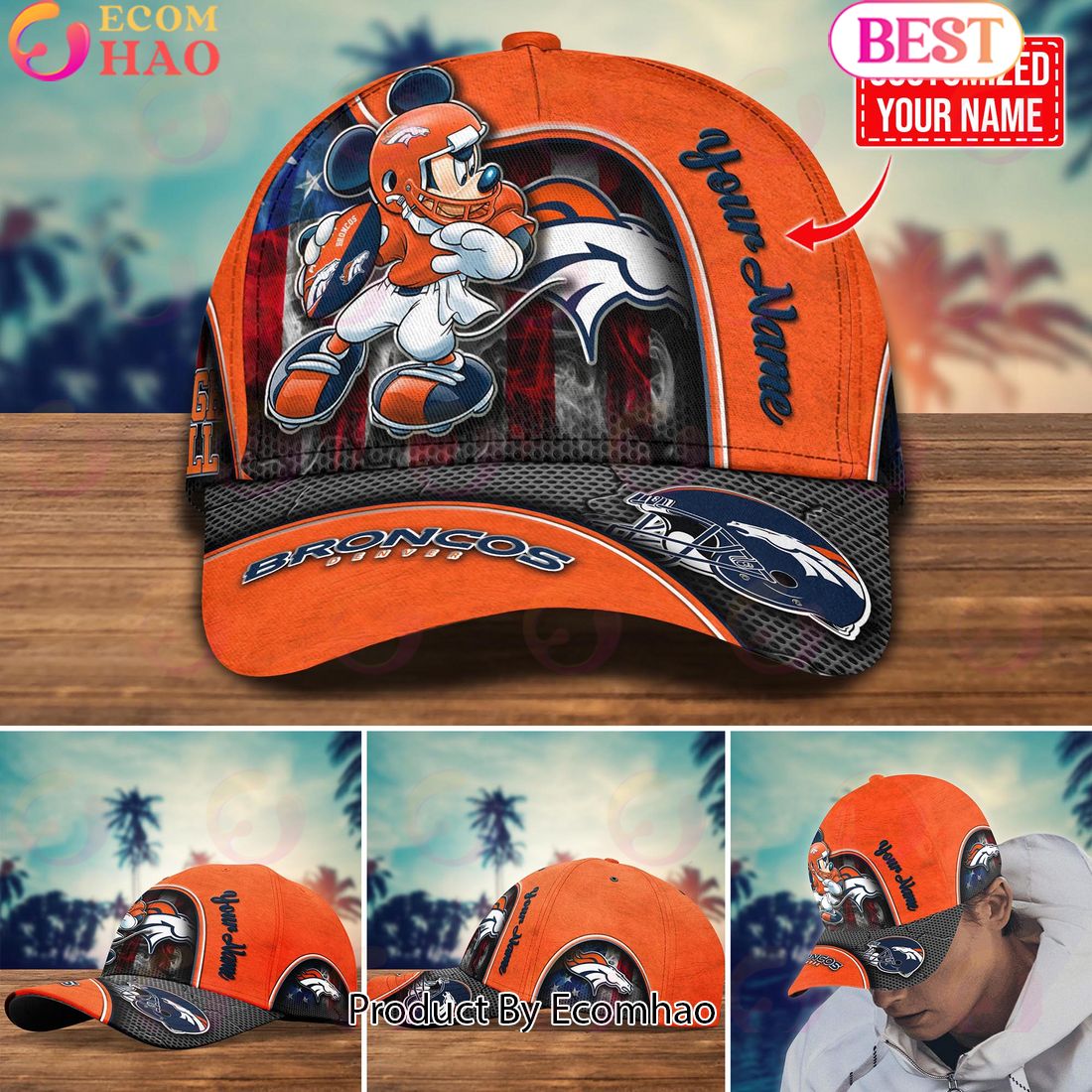 NFL Denver Broncos Mickey Cap Trending New Arrivals Custom Cap