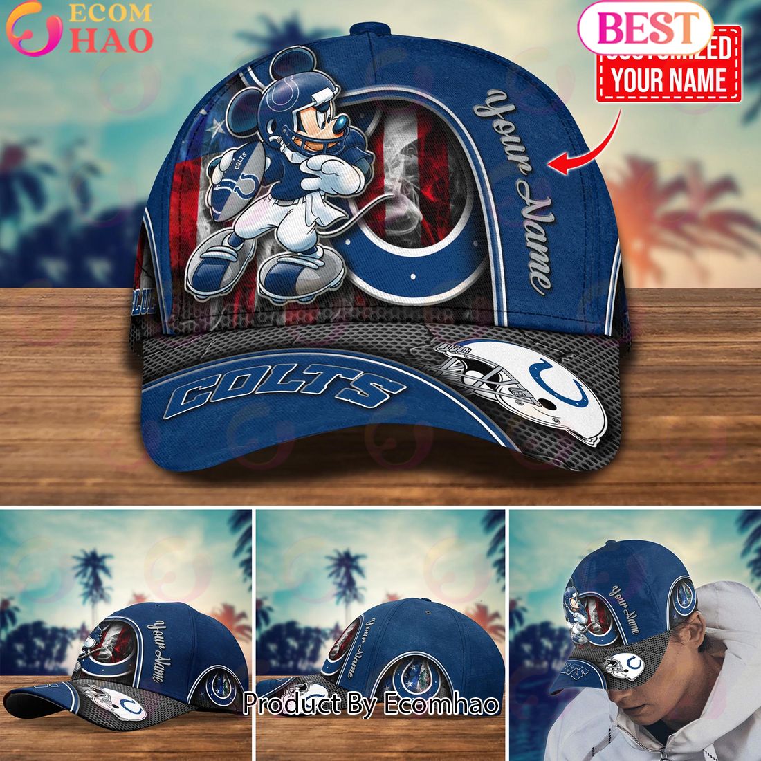 NFL Indianapolis Colts Mickey Cap Trending New Arrivals Custom Cap