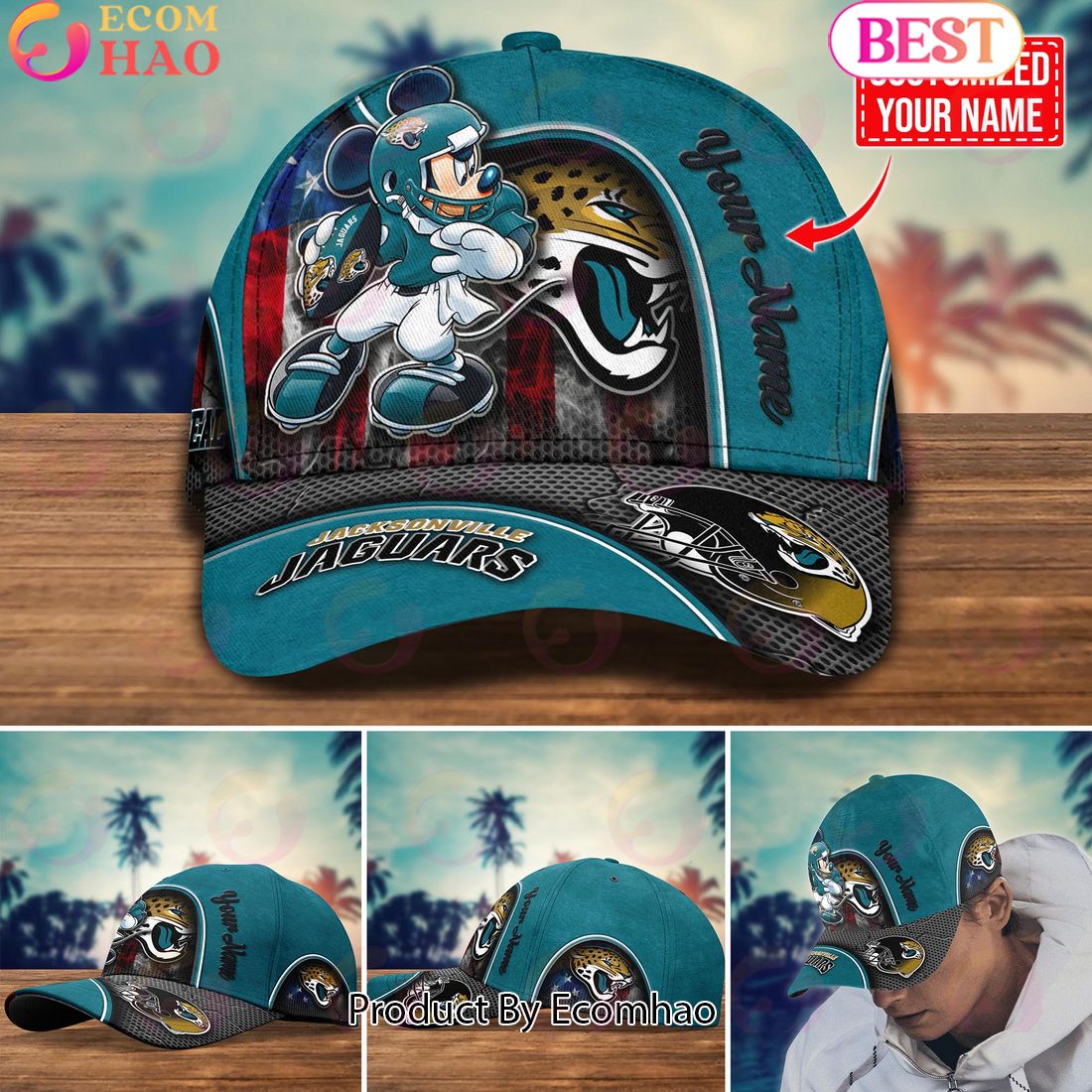 NFL Jacksonville Jaguars Mickey Cap Trending New Arrivals Custom Cap