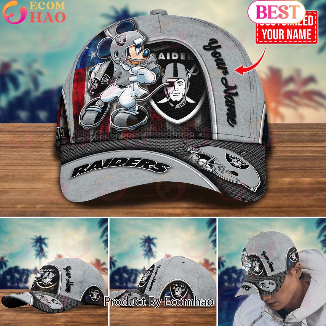 NFL Las Vegas Raiders Mickey Cap Trending New Arrivals Custom Cap