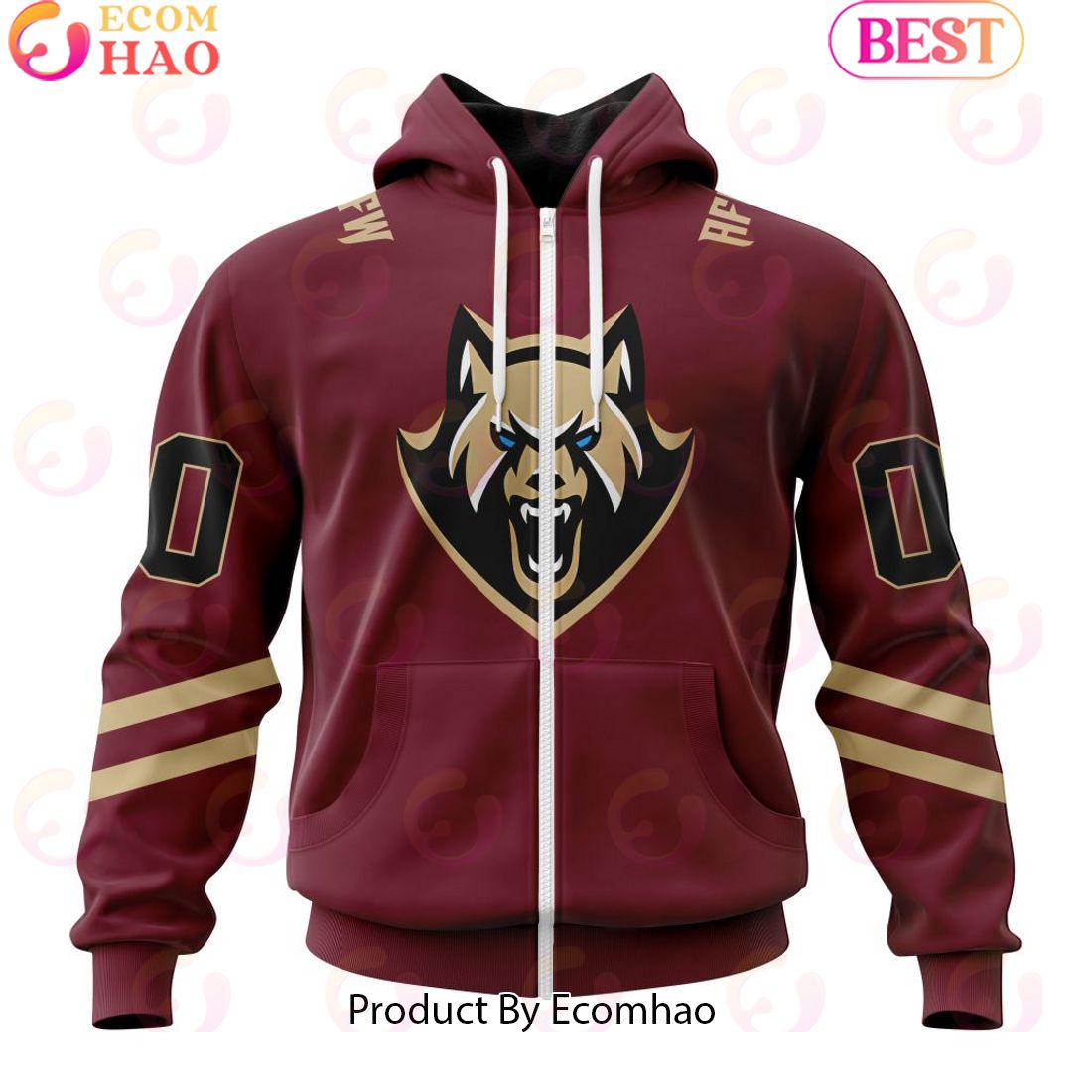 Custom Albany FireWolves Jersey Personalized Letters Number Hoodie