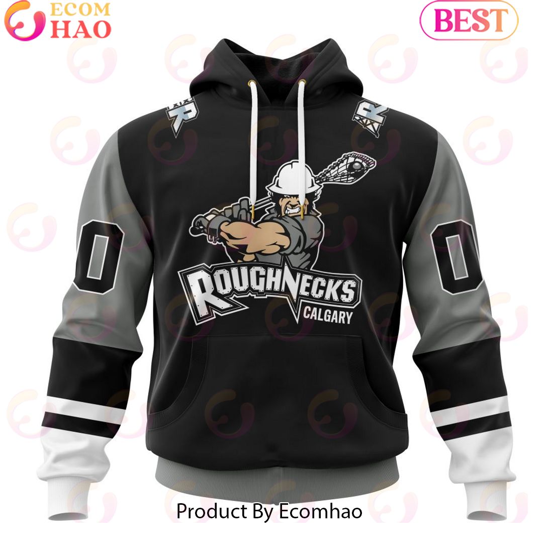 Custom Calgary Roughnecks Jersey Personalized Letters Number Hoodie