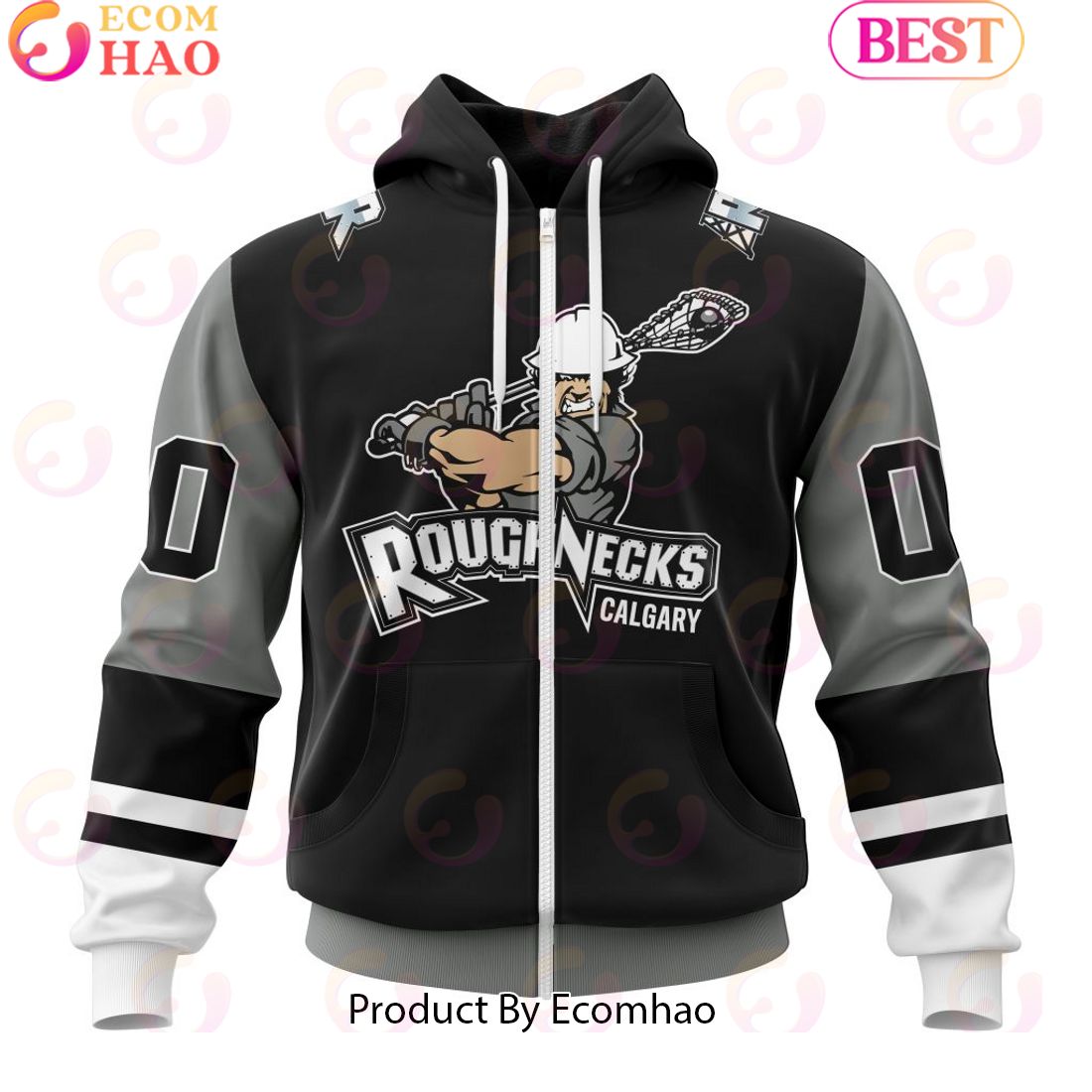 Custom Calgary Roughnecks Jersey Personalized Letters Number Hoodie