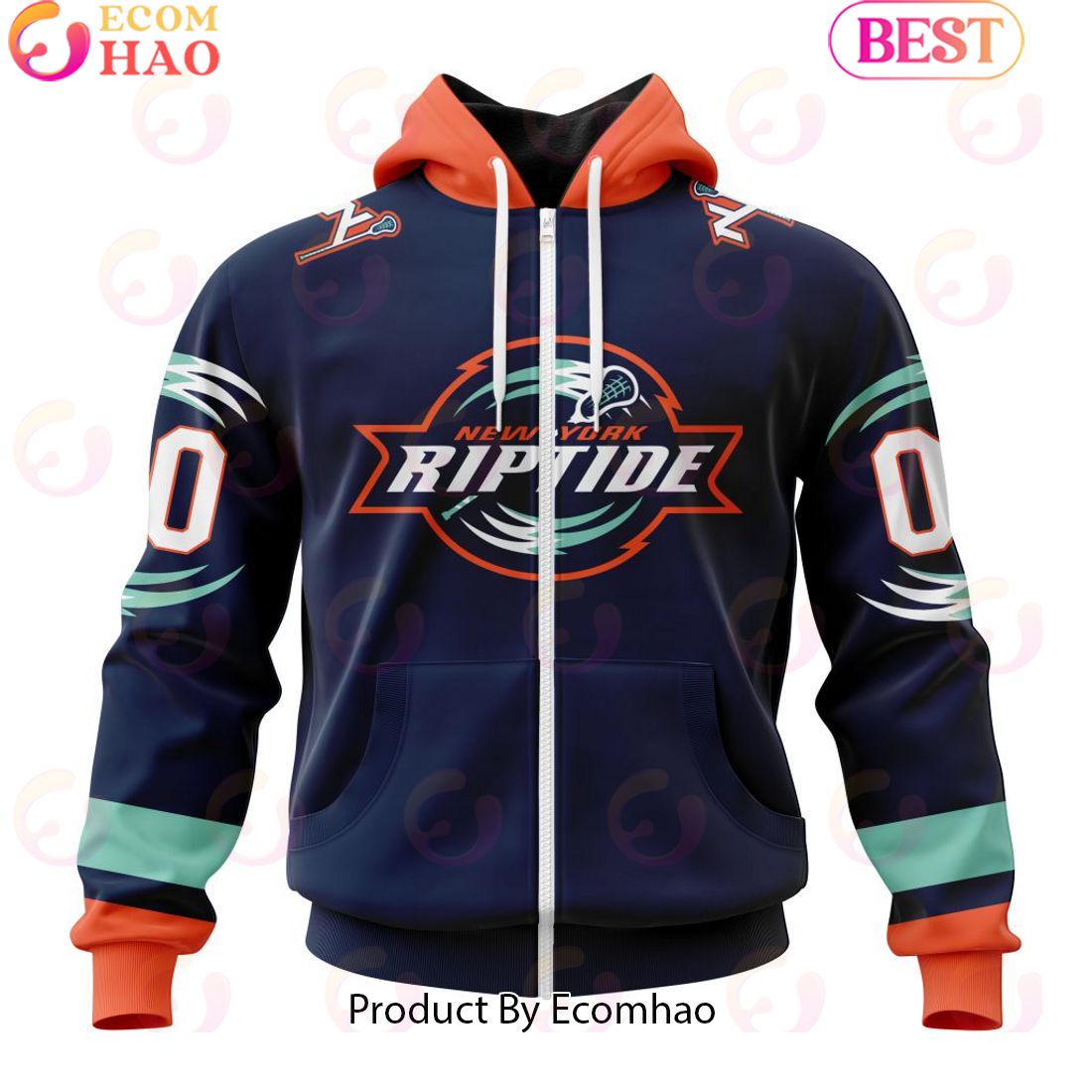 Custom New York Riptide Jersey Personalized Letters Number Hoodie