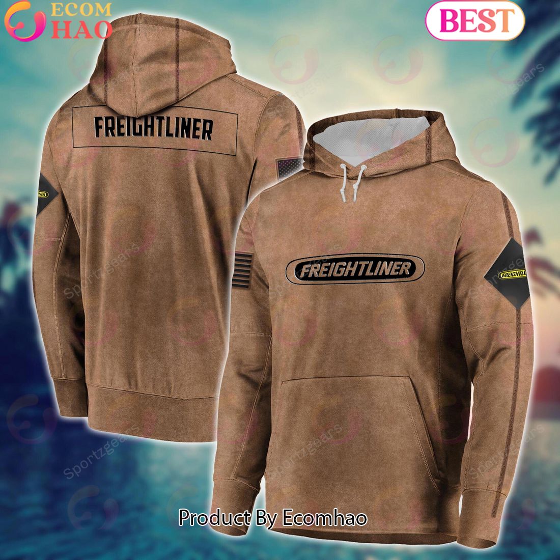 Freightliner Truck Special Salute To Service For Veterans Day Full Printed Hoodie