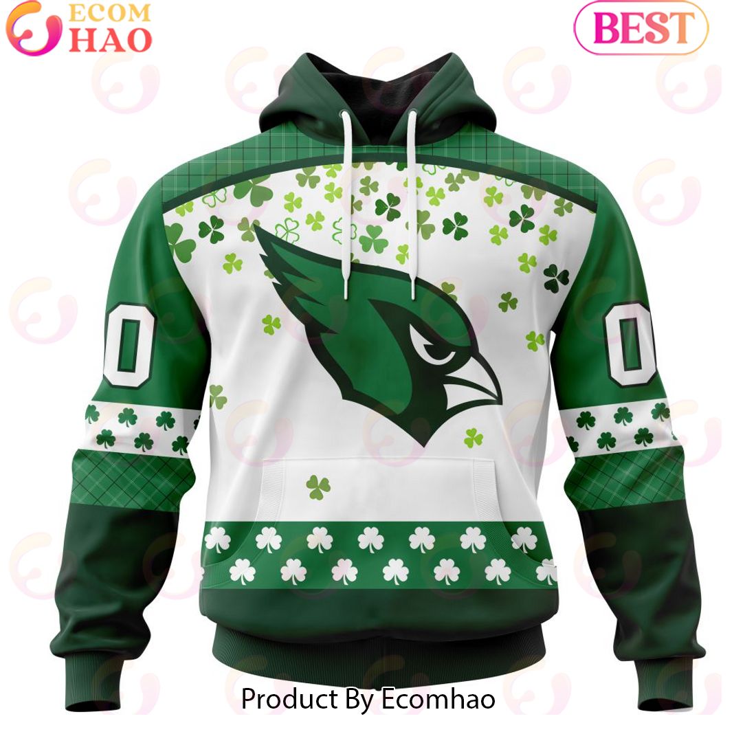 Personalized NFL Arizona Cardinals Special Design For St. Patrick’s Day 3D Hoodie