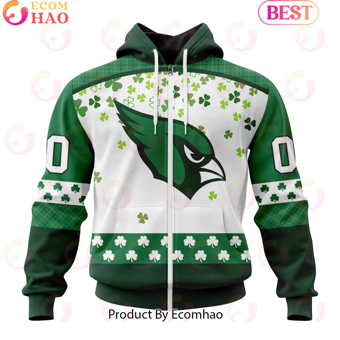 Personalized NFL Arizona Cardinals Special Design For St. Patrick’s Day 3D Hoodie