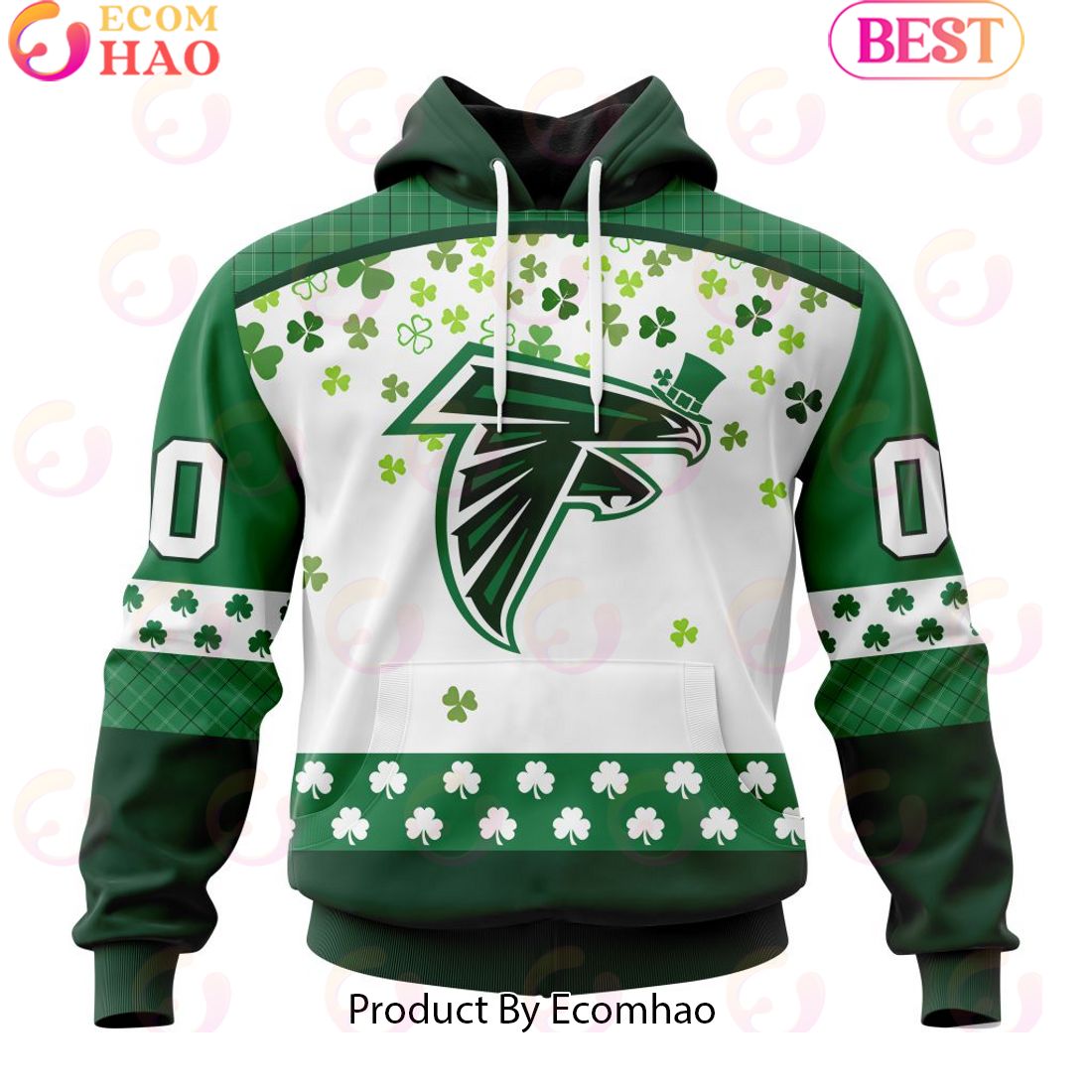 Personalized NFL Atlanta Falcons Special Design For St. Patrick’s Day 3D Hoodie