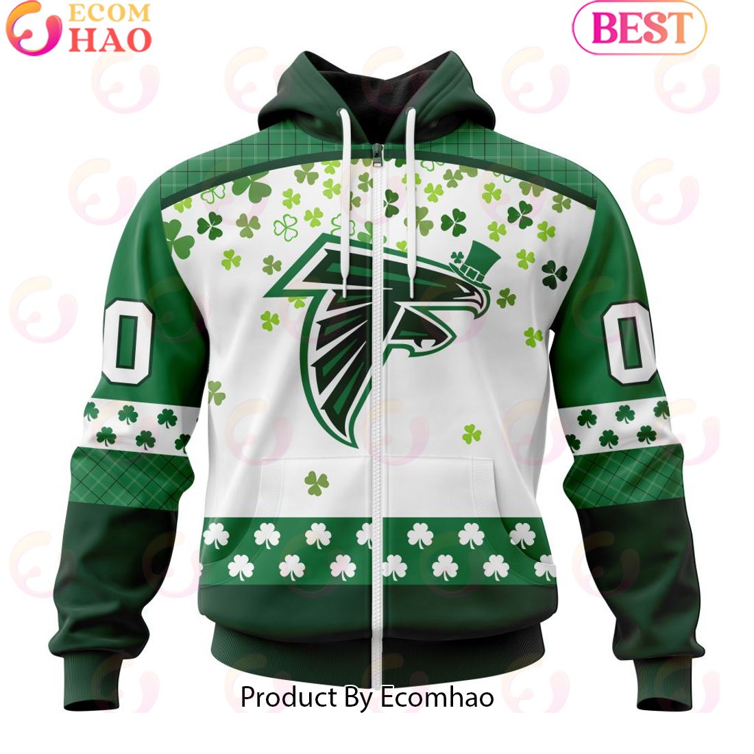 Personalized NFL Atlanta Falcons Special Design For St. Patrick’s Day 3D Hoodie