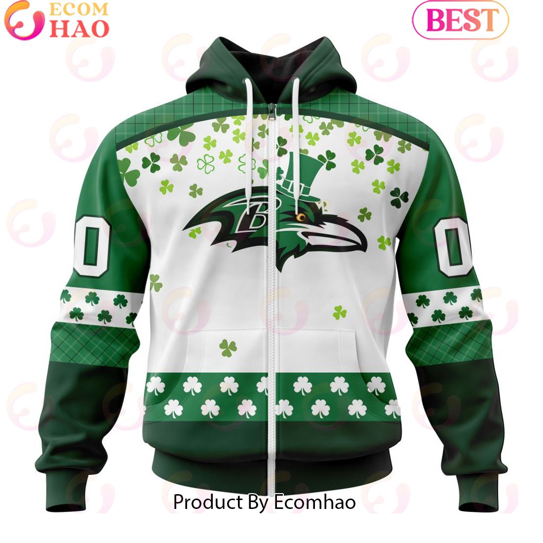 Personalized NFL Baltimore Ravens Special Design For St. Patrick’s Day 3D Hoodie