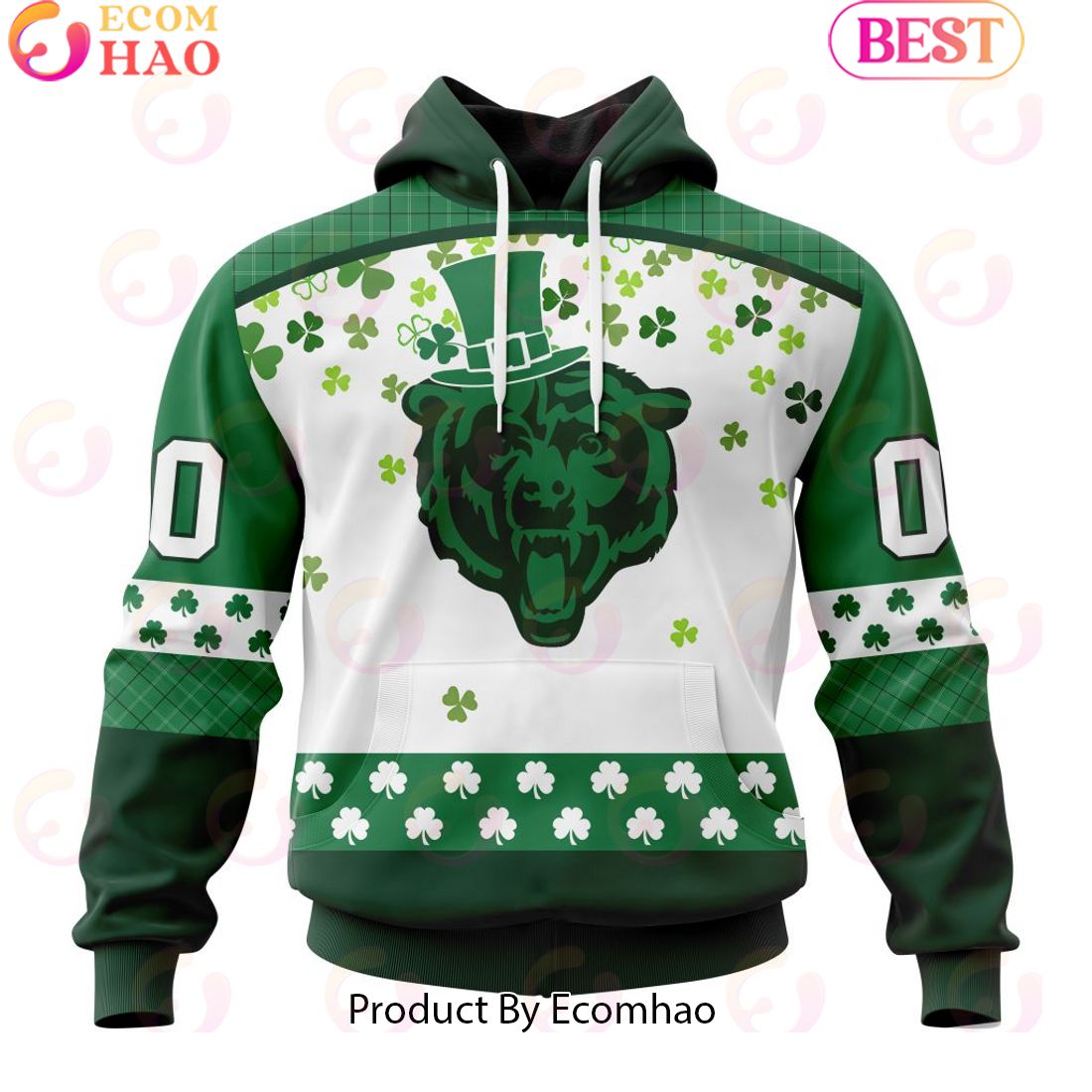 Personalized NFL Chicago Bears Special Design For St. Patrick’s Day 3D Hoodie