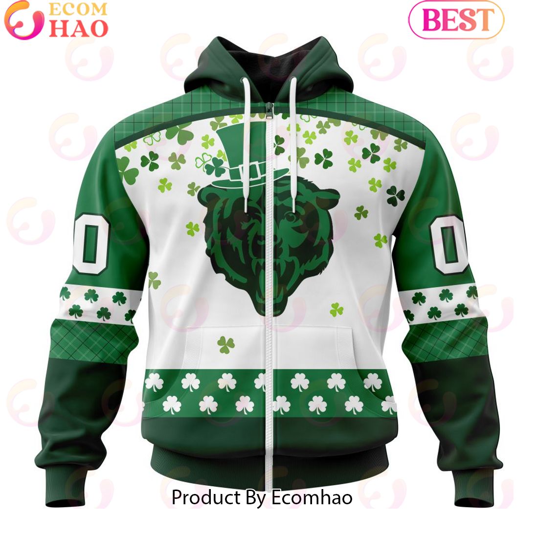 Personalized NFL Chicago Bears Special Design For St. Patrick’s Day 3D Hoodie