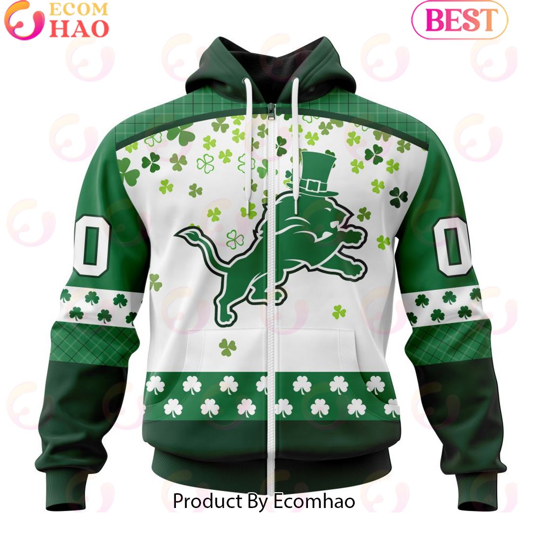 Personalized NFL Detroit Lions Special Design For St. Patrick’s Day 3D Hoodie