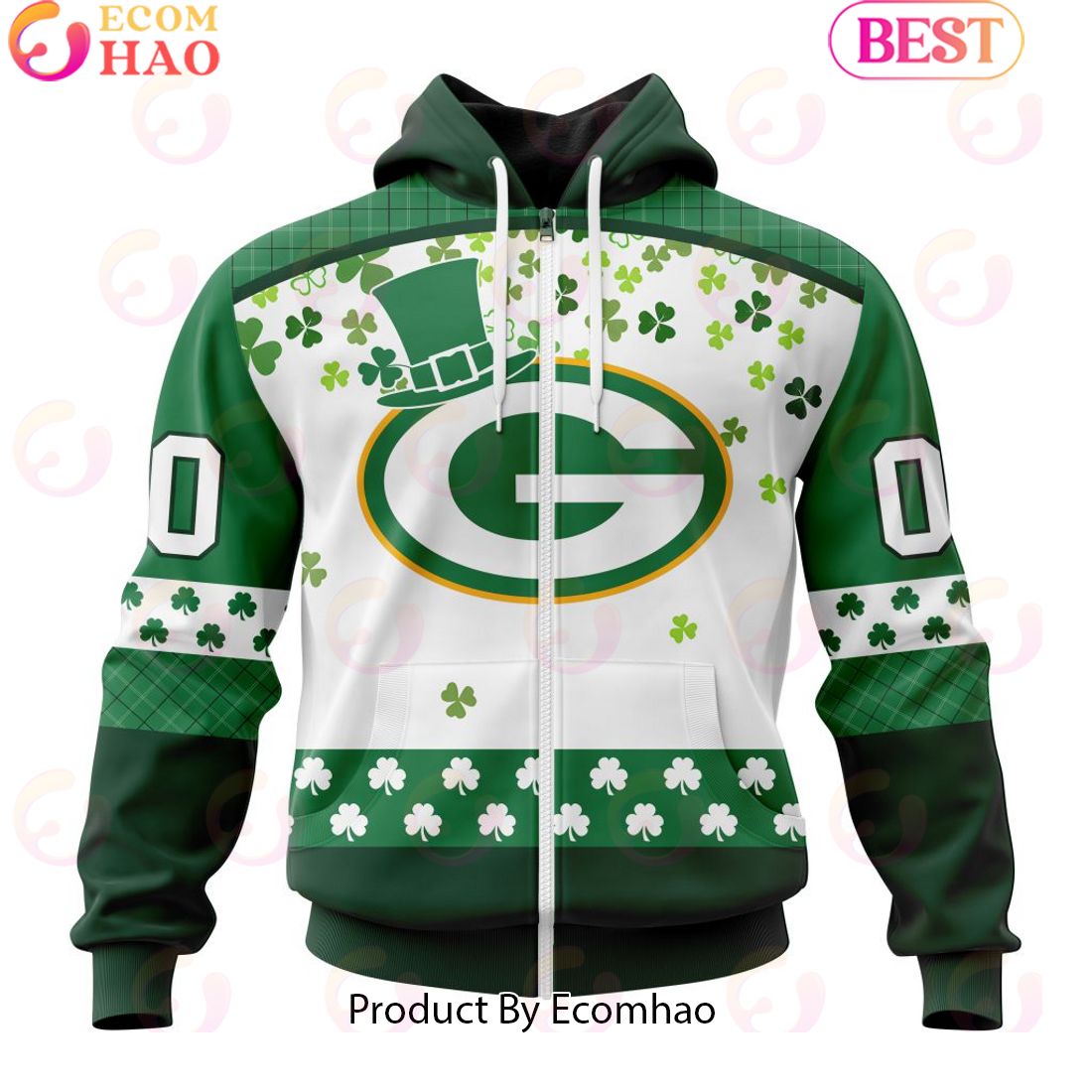 Personalized NFL Green Bay Packers Special Design For St. Patrick’s Day 3D Hoodie