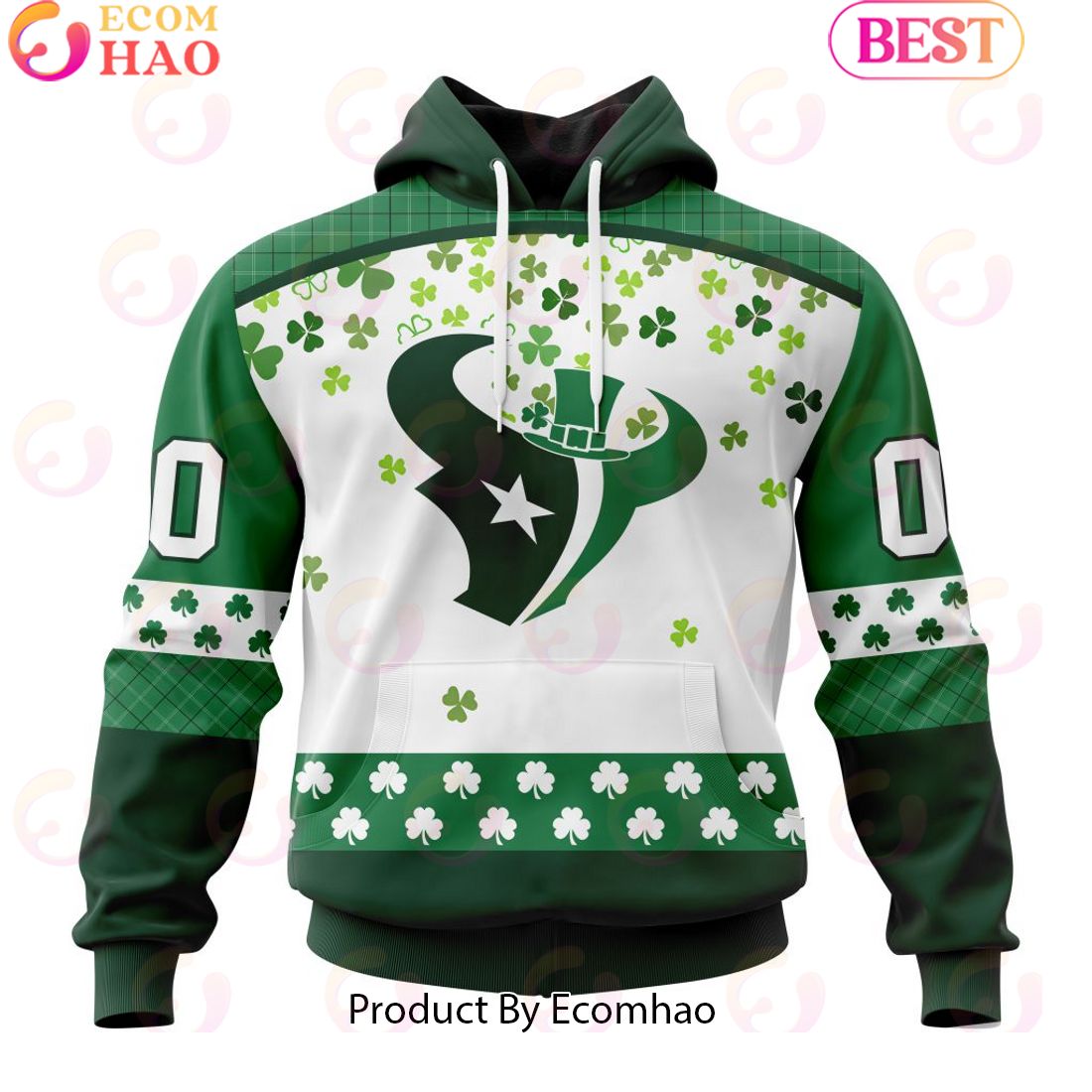 Personalized NFL Houston Texans Special Design For St. Patrick’s Day 3D Hoodie